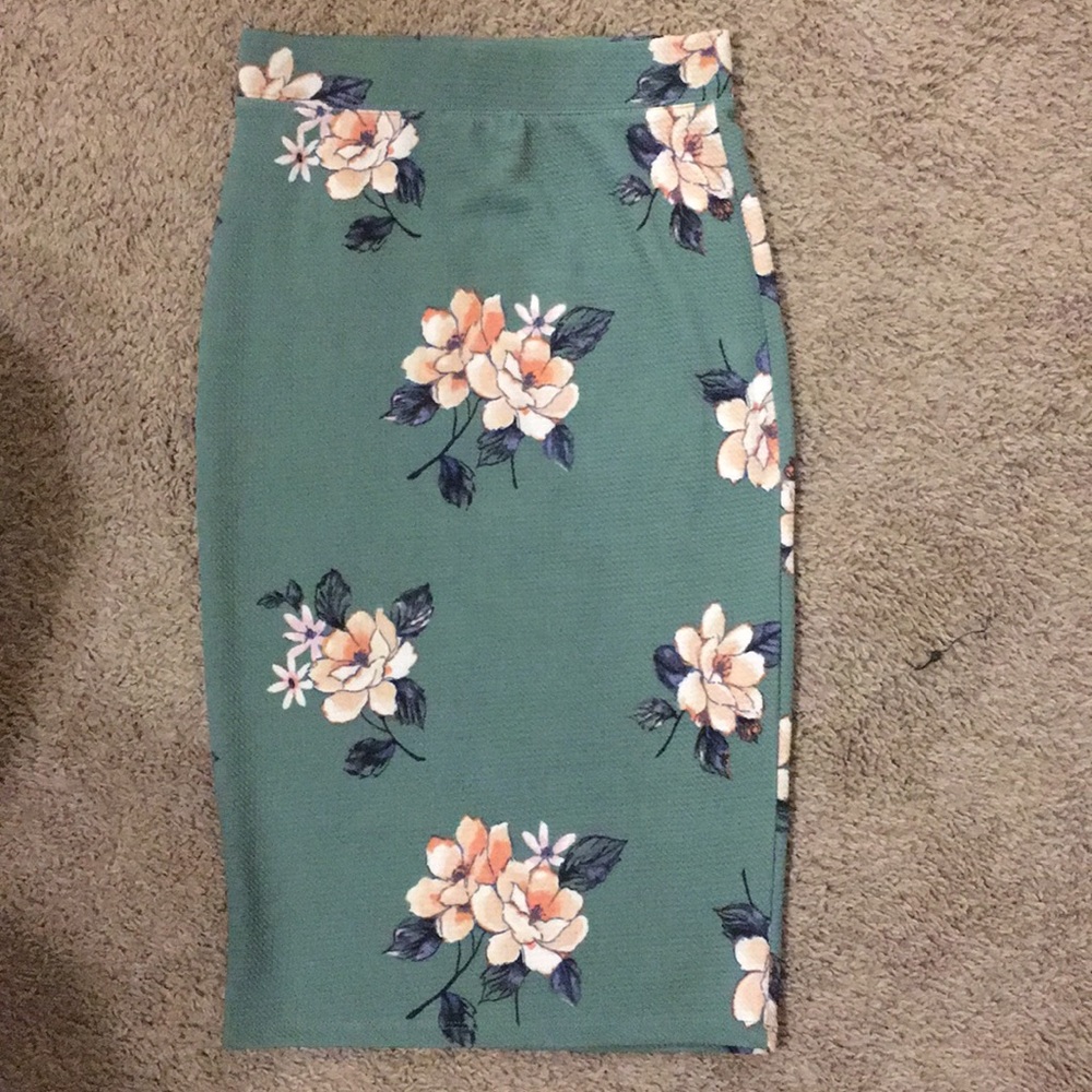 floral pencil skirt